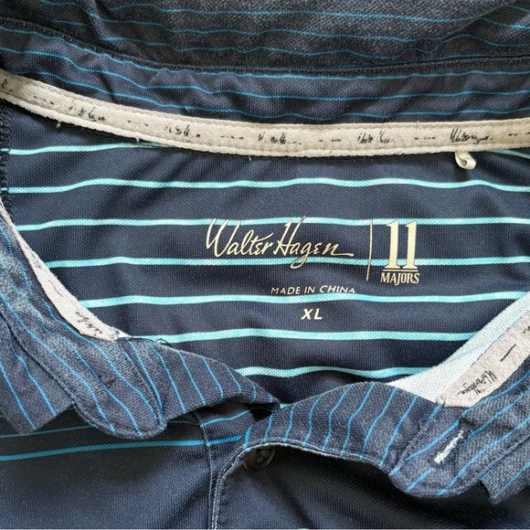 Walter Hagen Short Sleeve Golf Polo Blue Striped Mens XL - Picture 3 of 7